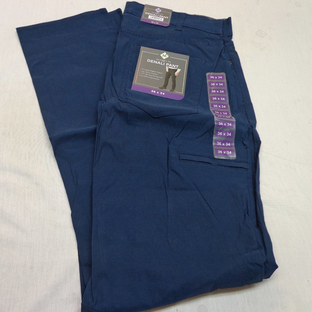 Denali  Blue Cove  36 x 34 UPF 50 Comfort Waist Pants  NEW